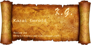 Kazai Gerold névjegykártya